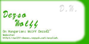 dezso wolff business card